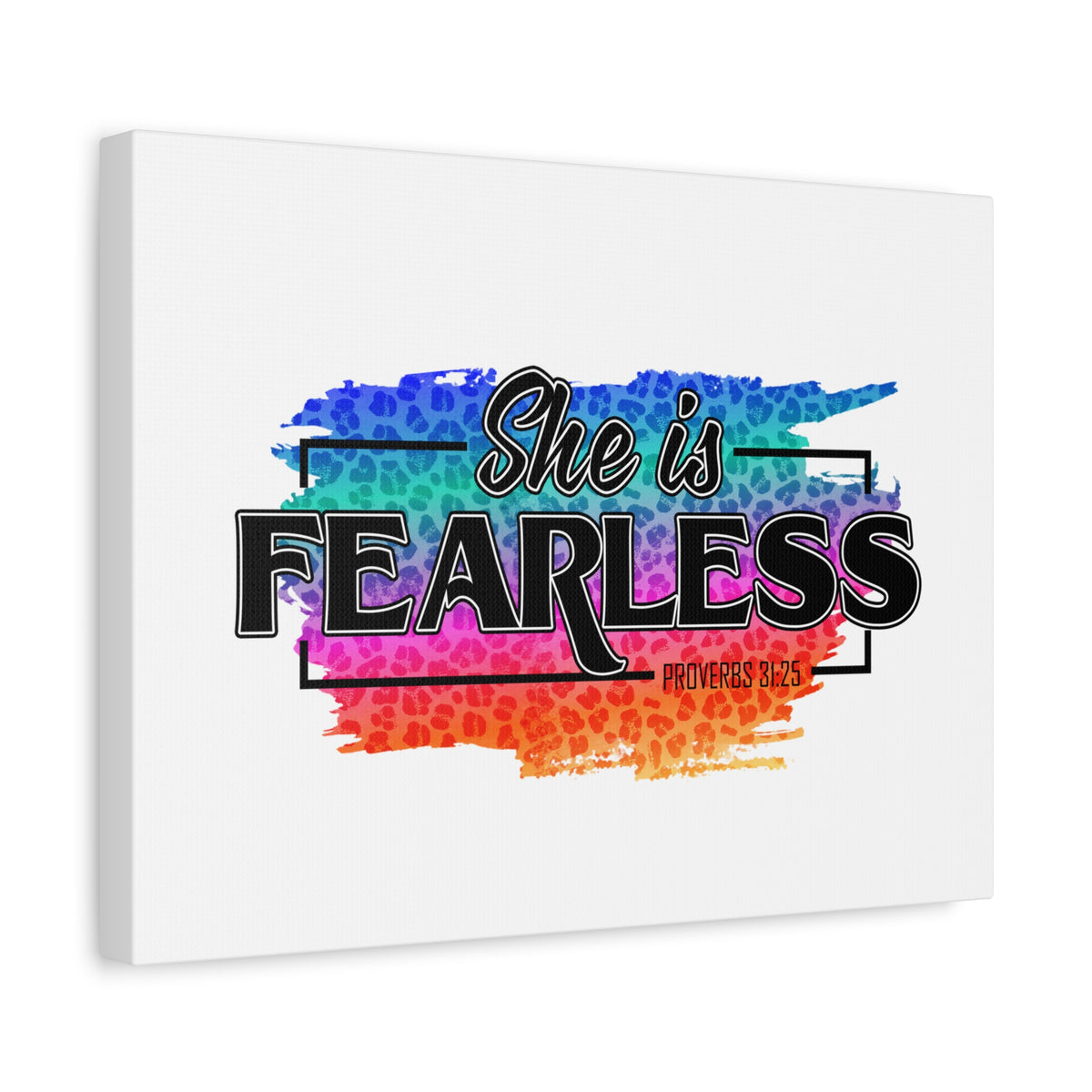 Scripture Canvas She Is Fearless Proverbs 31:25 Christian Wall Art Bible Verse Print Ready to Hang