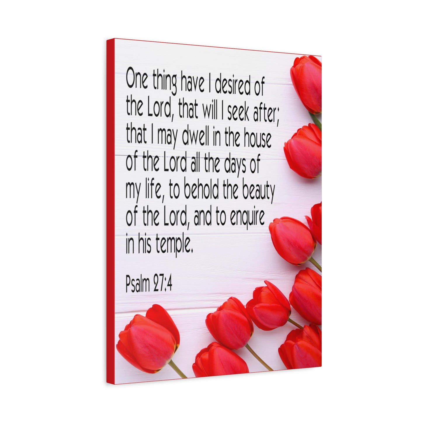 Scripture Canvas The Beauty of The Lord Psalm 27:4 Christian Wall Art Bible Verse Print Ready to Hang