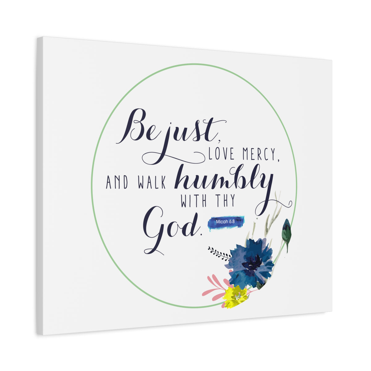 Scripture Canvas With Thy God Micah 6:8 Christian Wall Art Bible Verse Print Ready to Hang