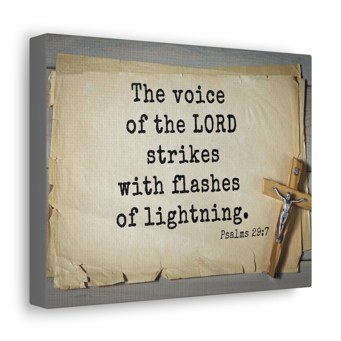 Voice Of The Lord Psalms 29:7 Bible Verse Canvas Christian Wall Art Ready to Hang