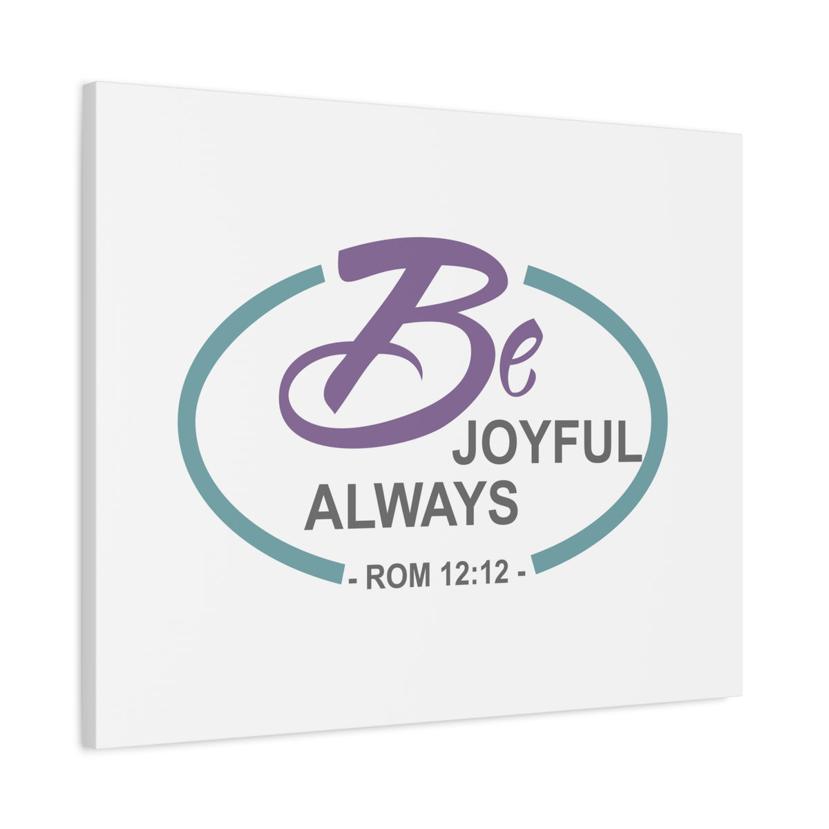 Scripture Canvas Joyful Always Romans 12:12 Dark Purple Christian Wall Art Bible Verse Print Ready to Hang