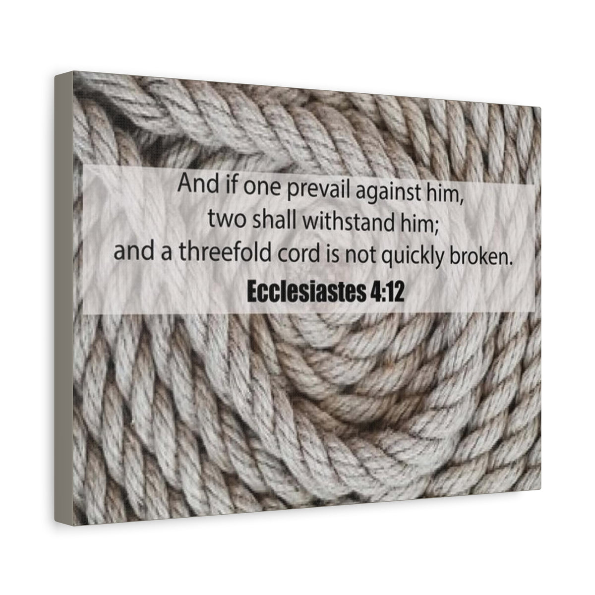 Scripture Canvas Threefold Cord Ecclesiastes 4:12 Christian Wall Art Bible Verse Print Ready to Hang