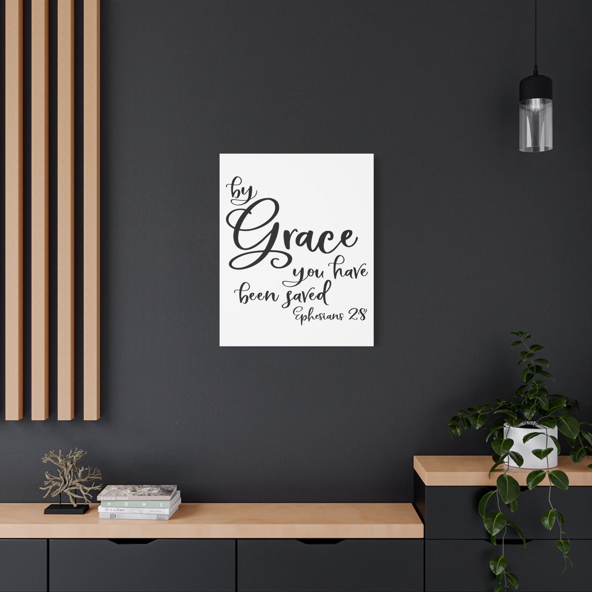 Scripture Canvas The Grace You Ephesian 2:8 Christian Wall Art Bible Verse Print Ready to Hang