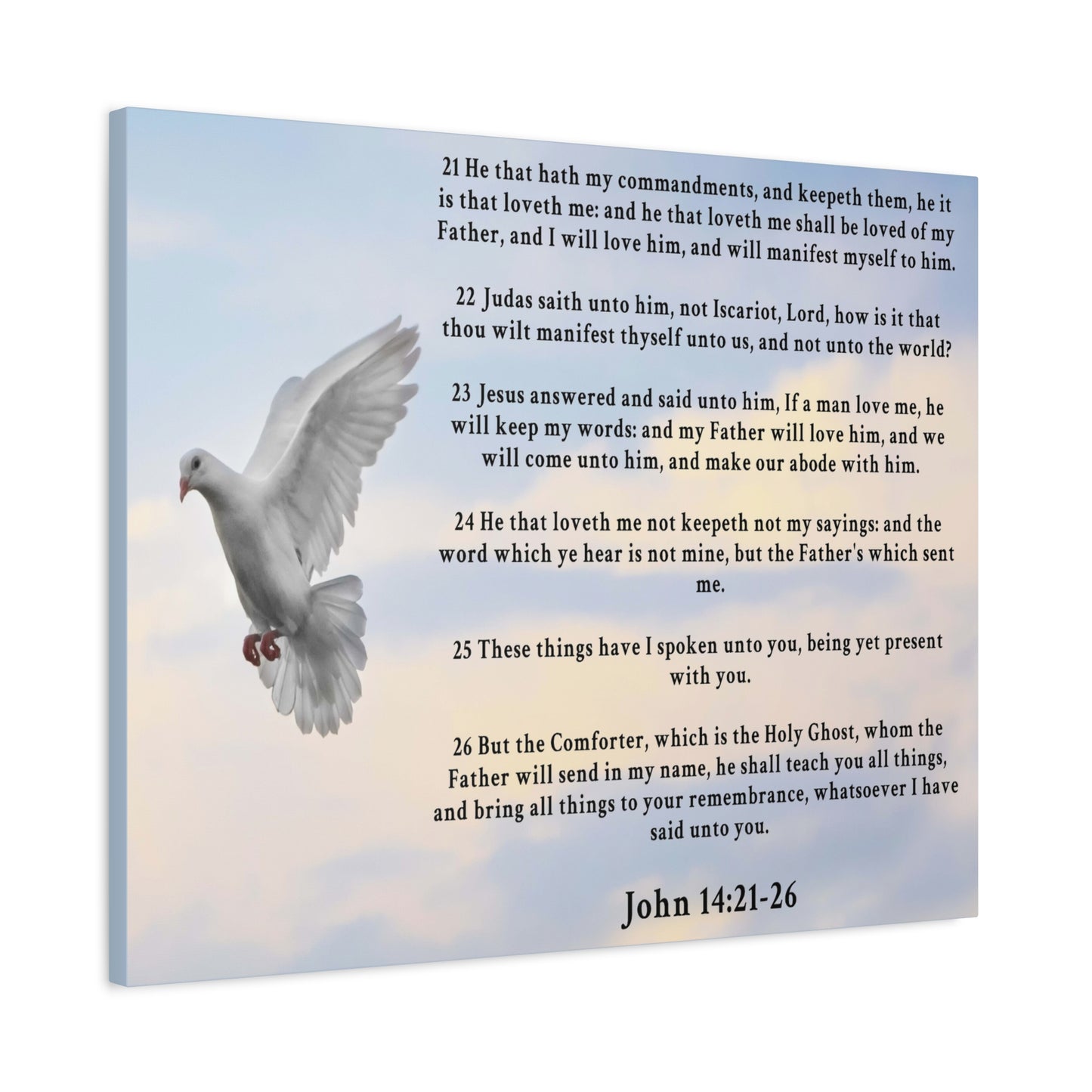Scripture Walls John 14:21-26 KJV Christian Wall Art Print Ready to Hang Unframed