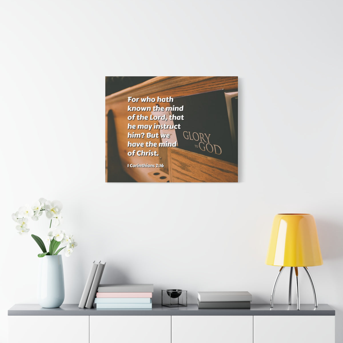 Scripture Canvas Mind Of Christ 1 Corinthians 2:16 Christian Wall Art Bible Verse Print Ready to Hang