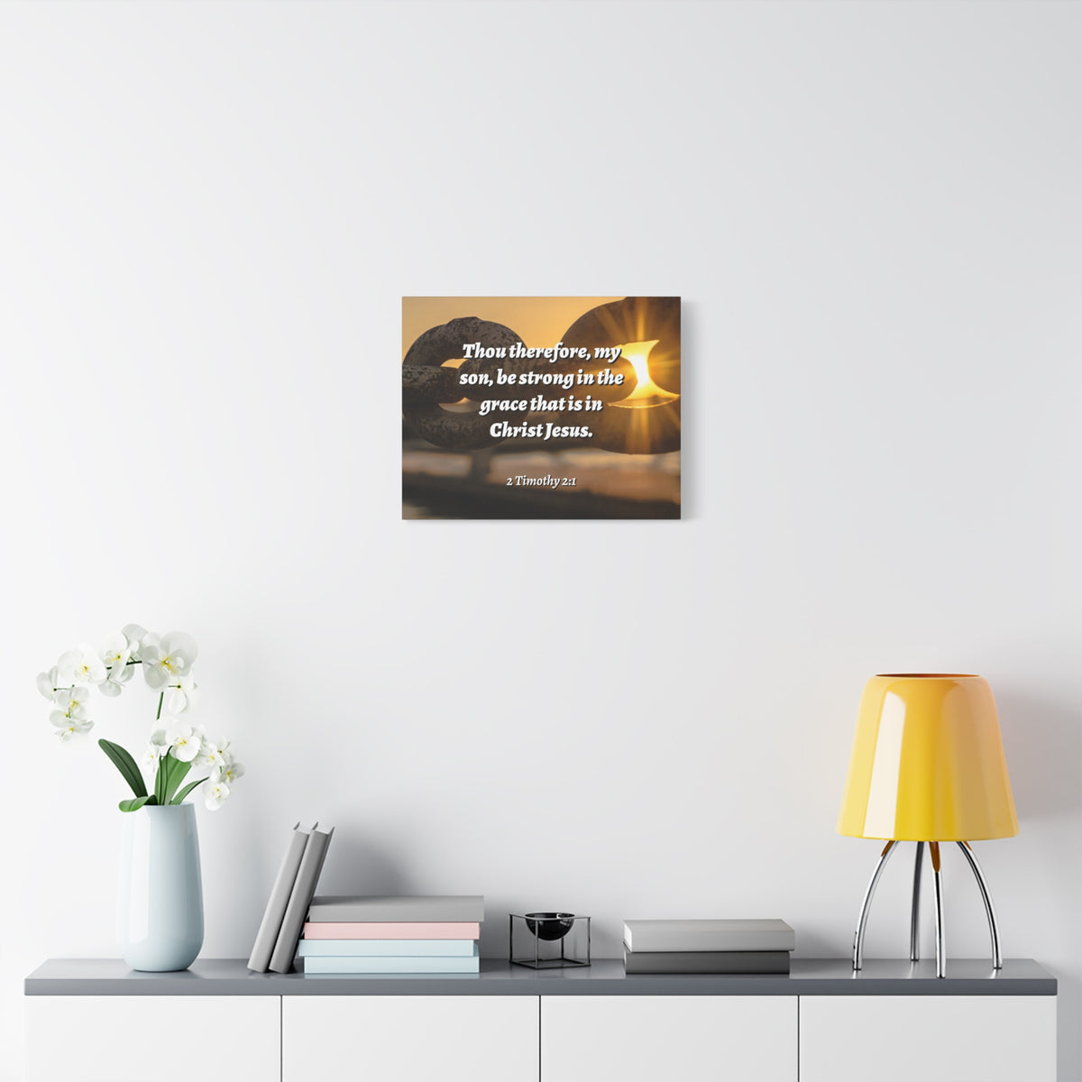 Scripture Canvas The Grace 2 Timothy 2:1 Christian Wall Art Bible Verse Print Ready to Hang
