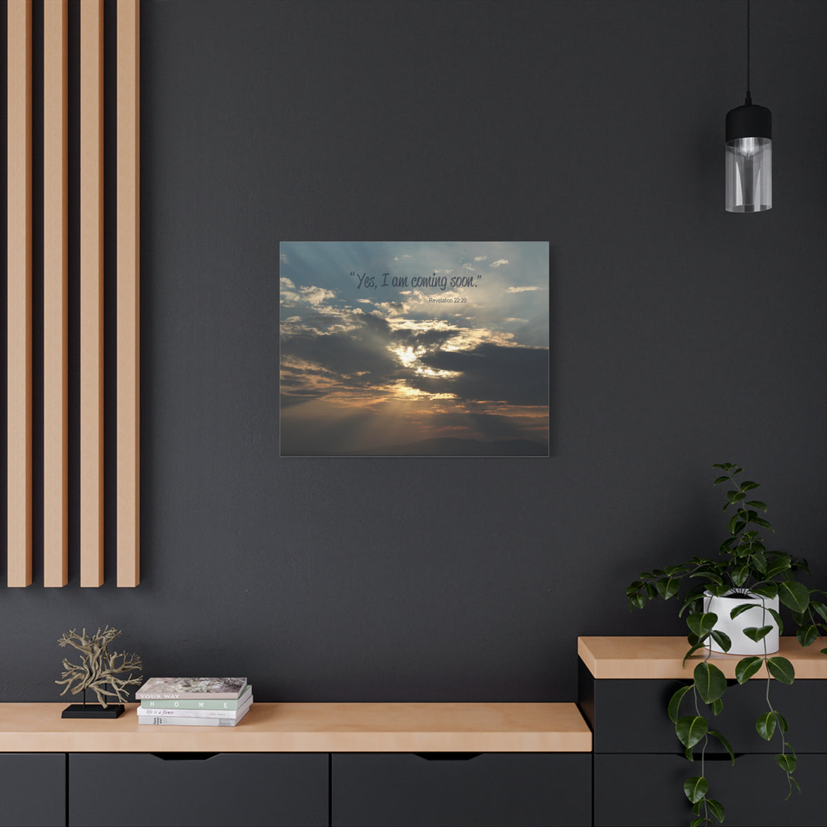 Scripture Canvas I Am Coming Soon Revelation 22:20 Christian Wall Art Bible Verse Print Ready to Hang
