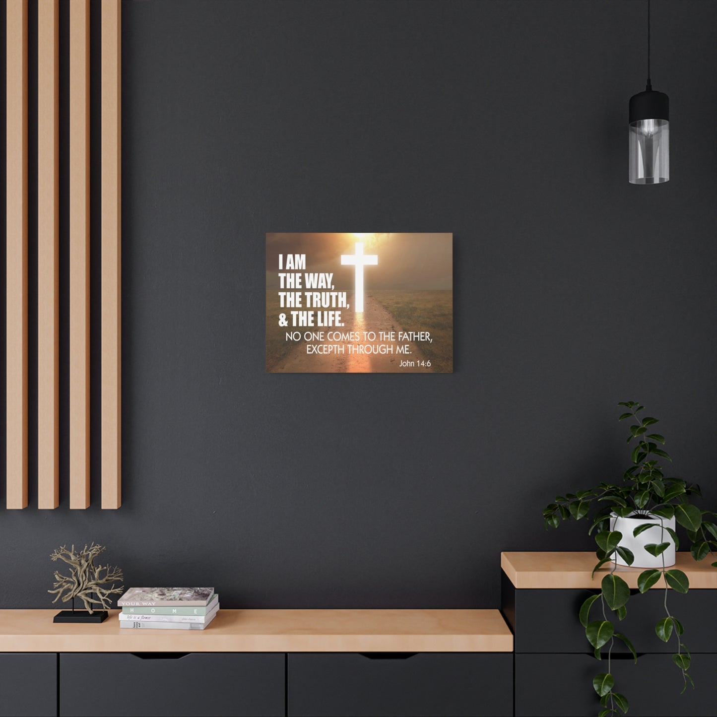 Bible Verse Canvas I Am The Way John 14:6 Wall Art Christian Home Decor