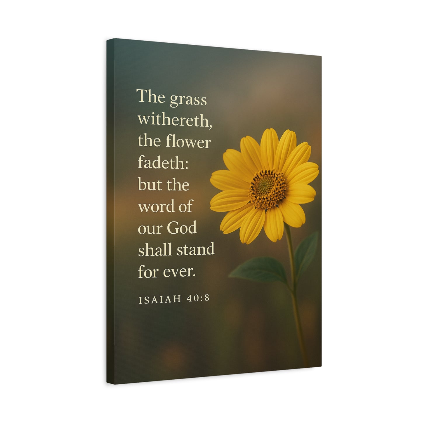 Bible Verse Canvas Isaiah 40:8 Christian Home Décor Wall Art Scripture Ready to Hang Faith Print
