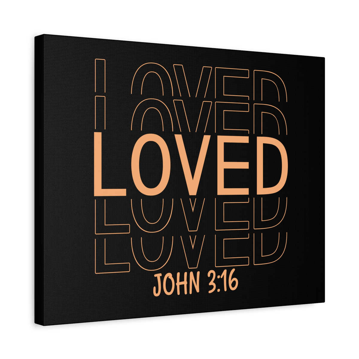 Scripture Canvas Loved John 3:16 Christian Wall Art Bible Verse Print Ready to Hang