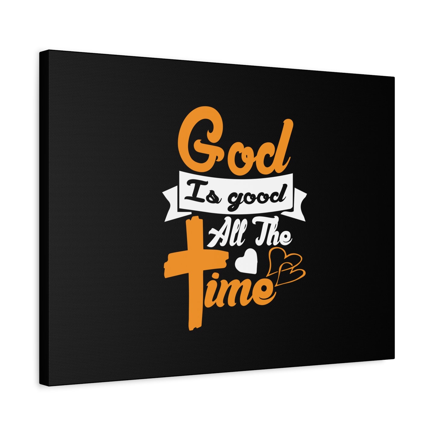 Scripture Canvas God Is Good All The Time Psalm 100:5 Orange Christian Wall Art Bible Verse Print Ready to Hang