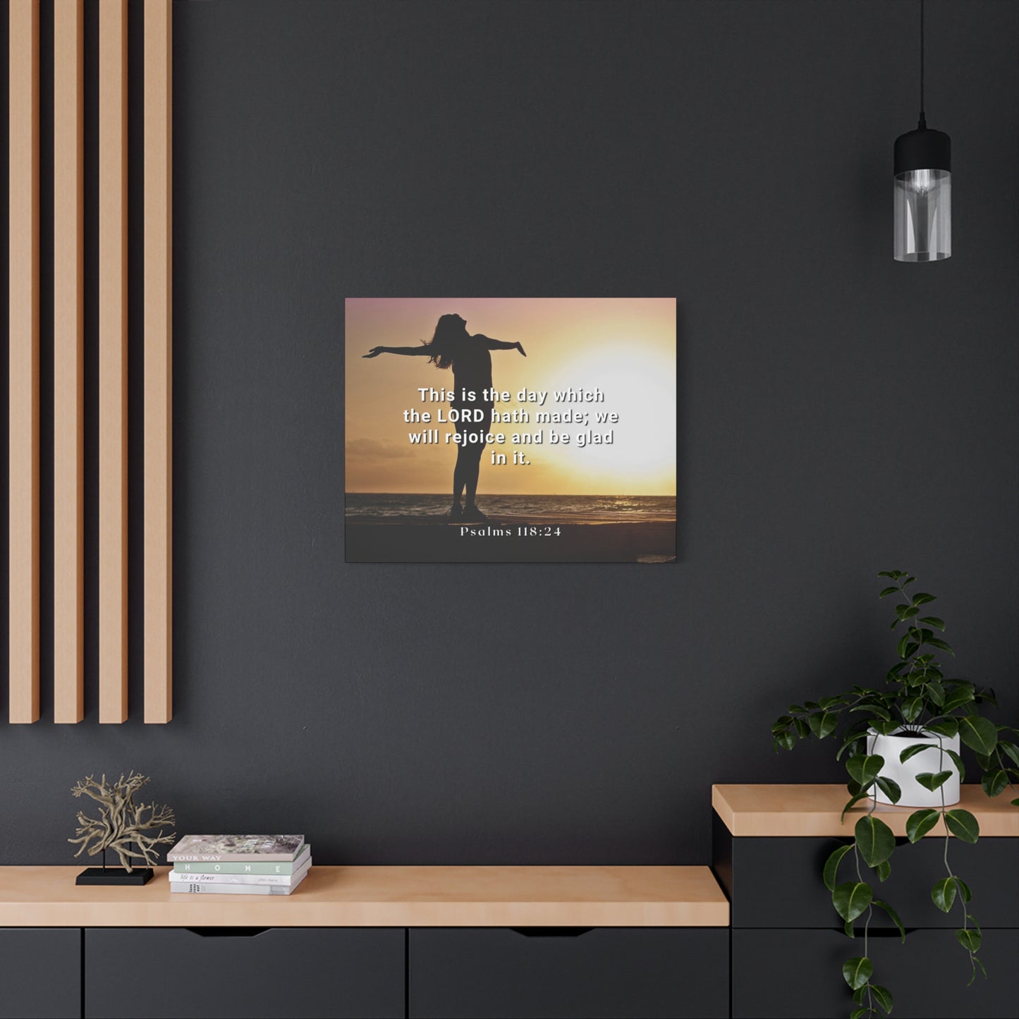 Scripture Canvas The Day Psalms 118:24 Christian Wall Art Bible Verse Print Ready to Hang