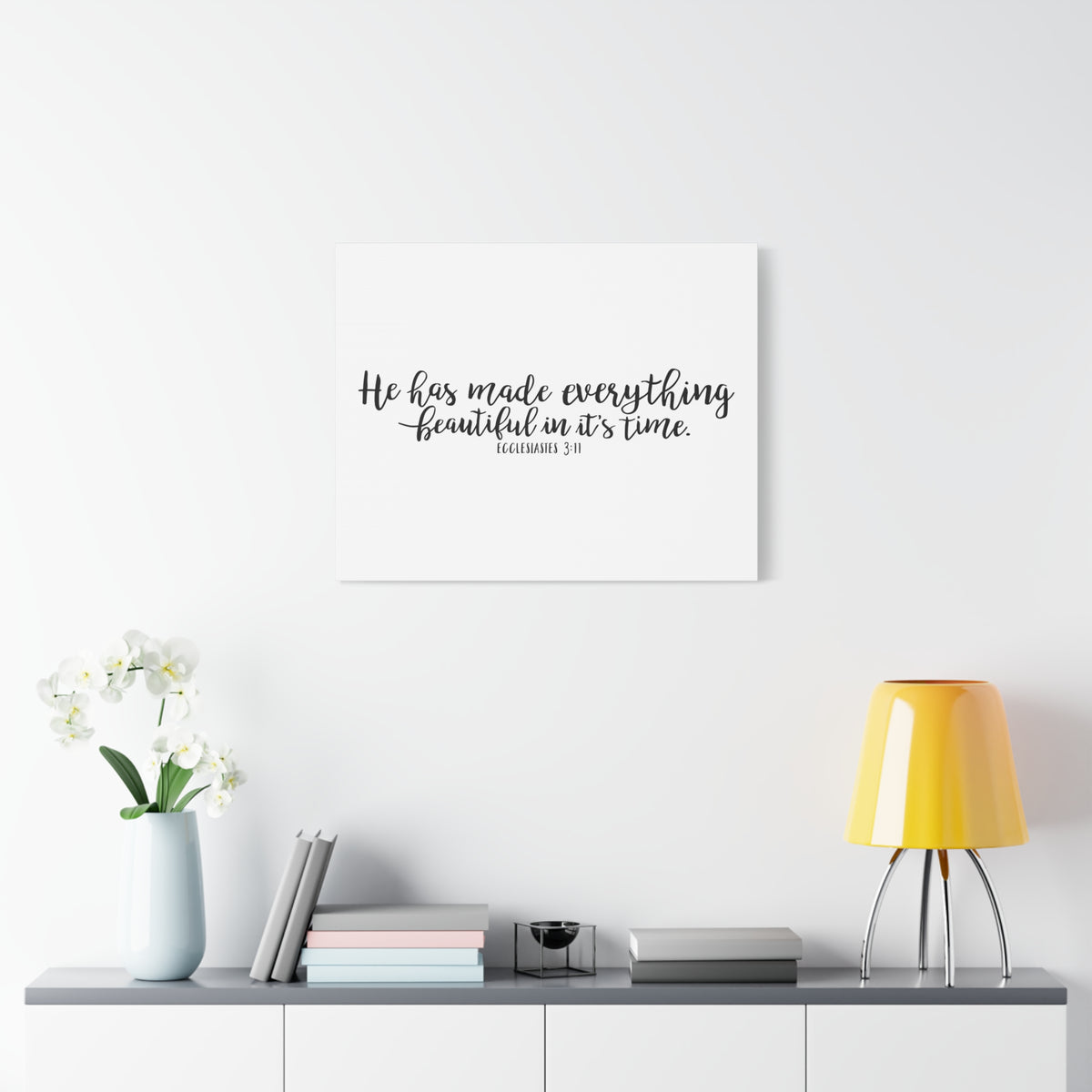 Scripture Canvas Everything Beautiful Ecclesiastes 3:11 Christian Wall Art Bible Verse Print Ready to Hang