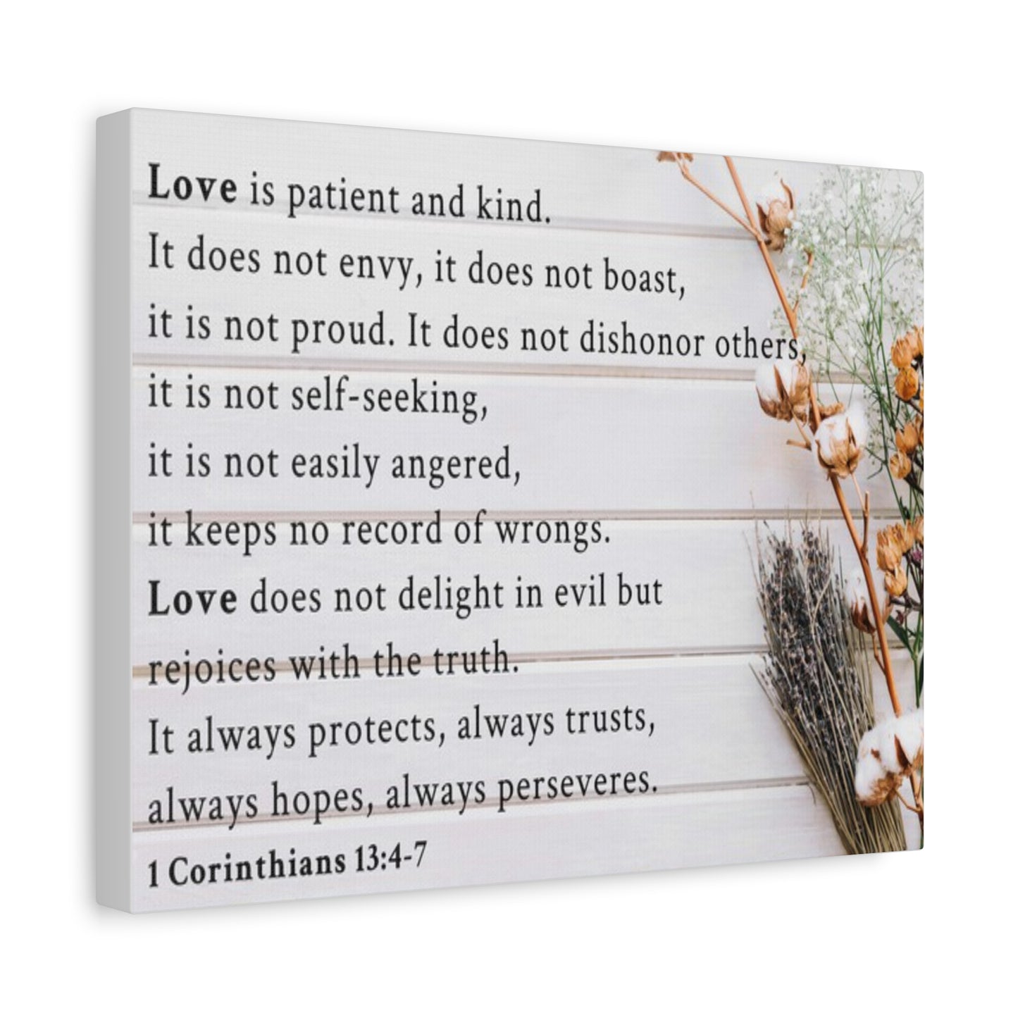 Scripture Walls Love is 1 Corinthians 13:4-7 Bible Verse Canvas Christian Wall Art Ready to Hang Unframed