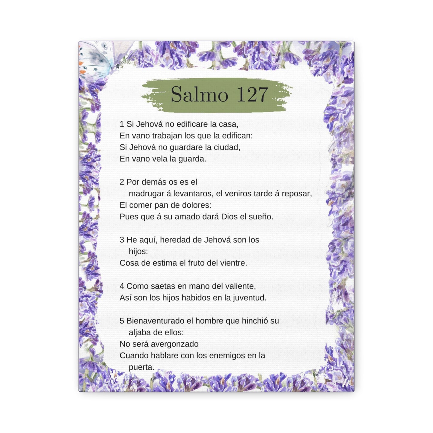 Salmo 127 Impresión De Arte Cristiano en la Pared Lista Para Colgar