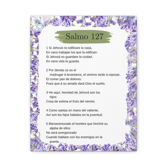 Salmo 127 Impresión De Arte Cristiano en la Pared Lista Para Colgar