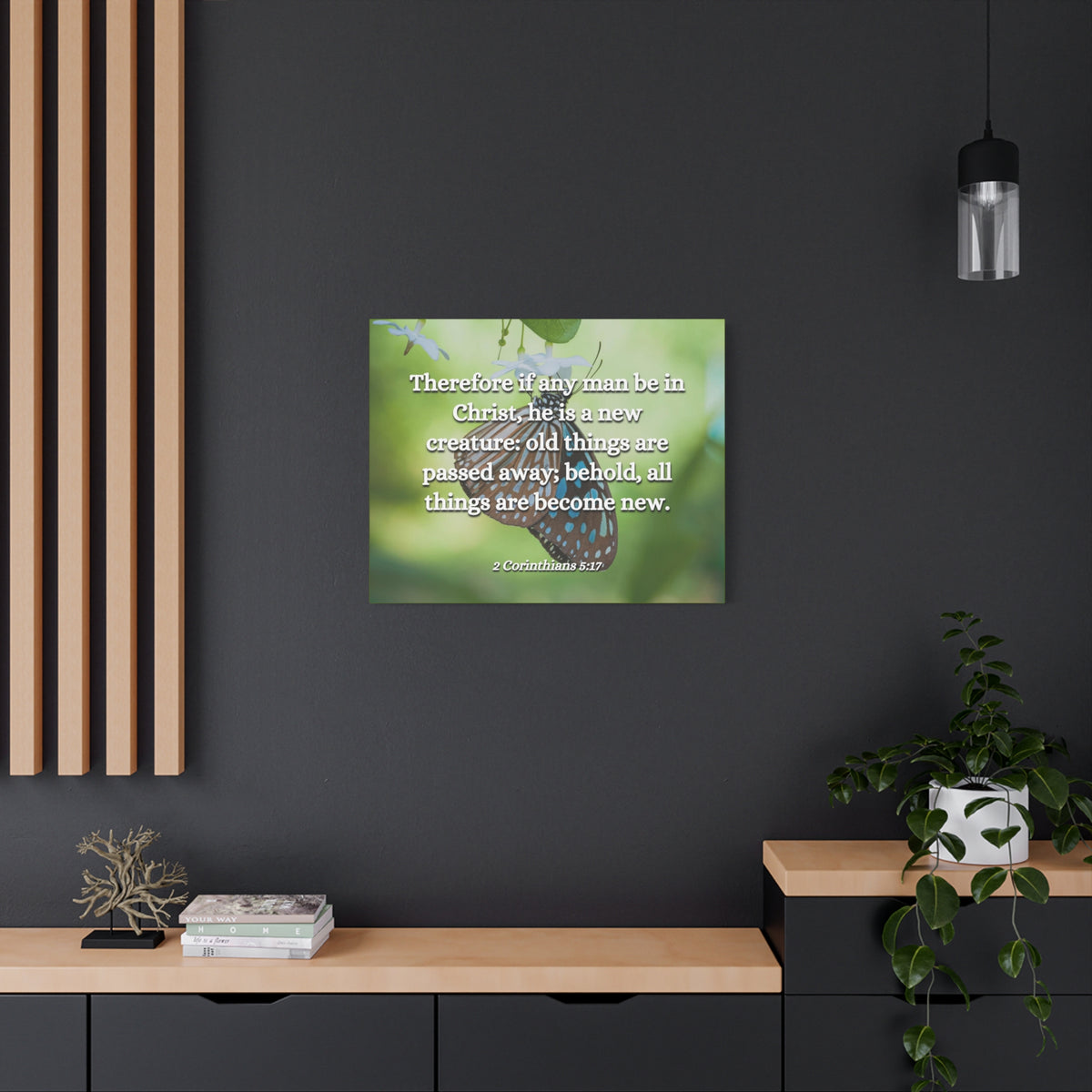 Scripture Canvas New Creature 2 Corinthians 5:17 Christian Wall Art Bible Verse Print Ready to Hang
