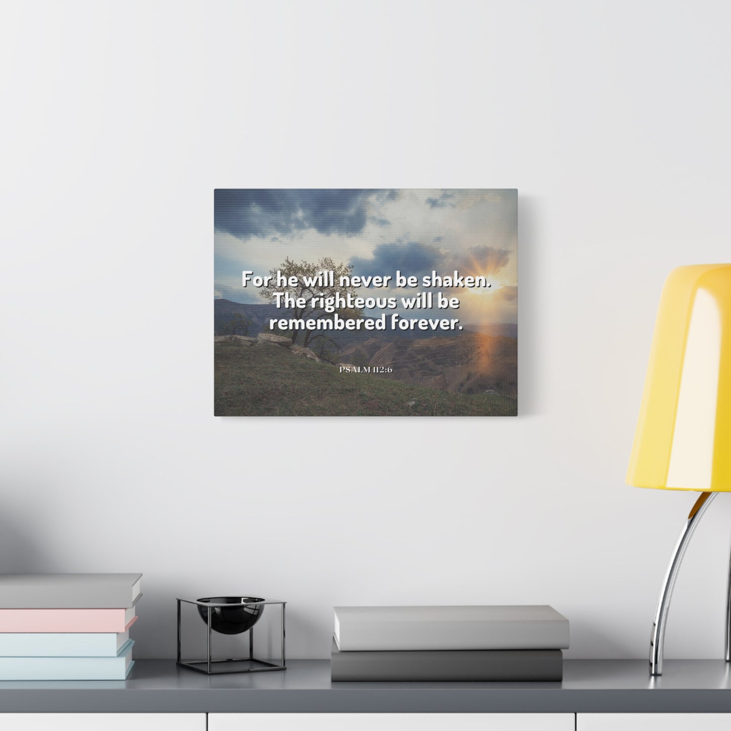 Scripture Canvas Remembered Forever Psalm 112:6 Christian Wall Art Bible Verse Print Ready to Hang