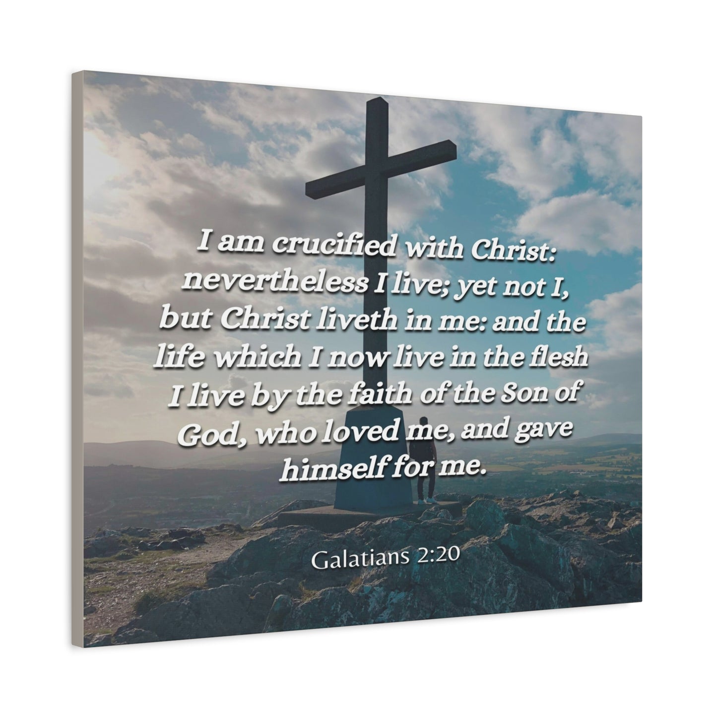 Scripture Canvas By The Faith Galatians 2:20 Christian Wall Art Bible Verse Print Ready to Hang