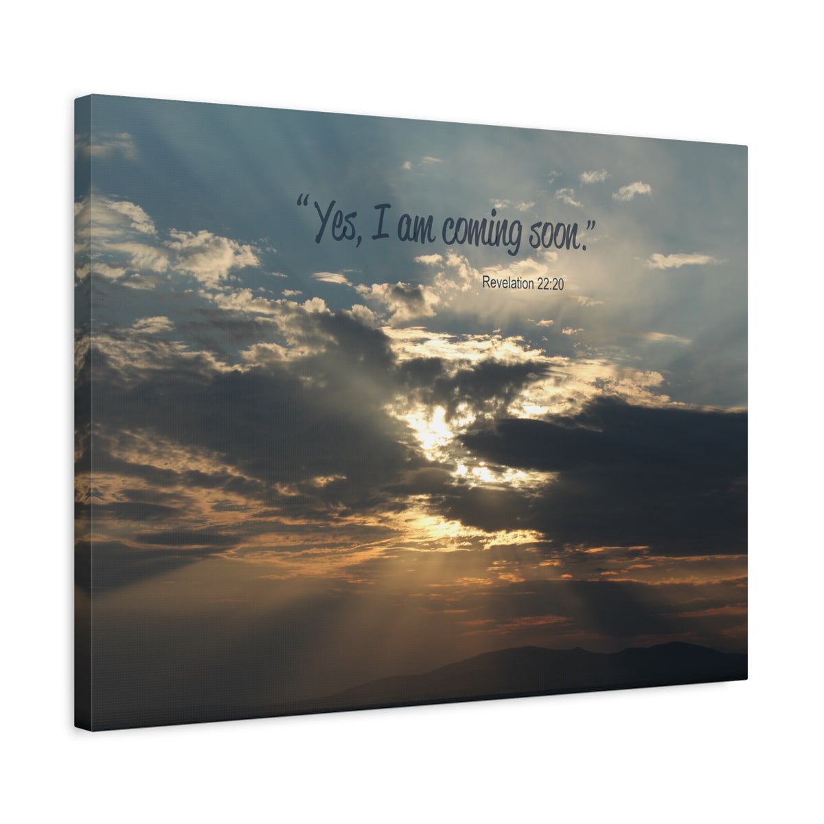 Scripture Canvas I Am Coming Soon Revelation 22:20 Christian Wall Art Bible Verse Print Ready to Hang
