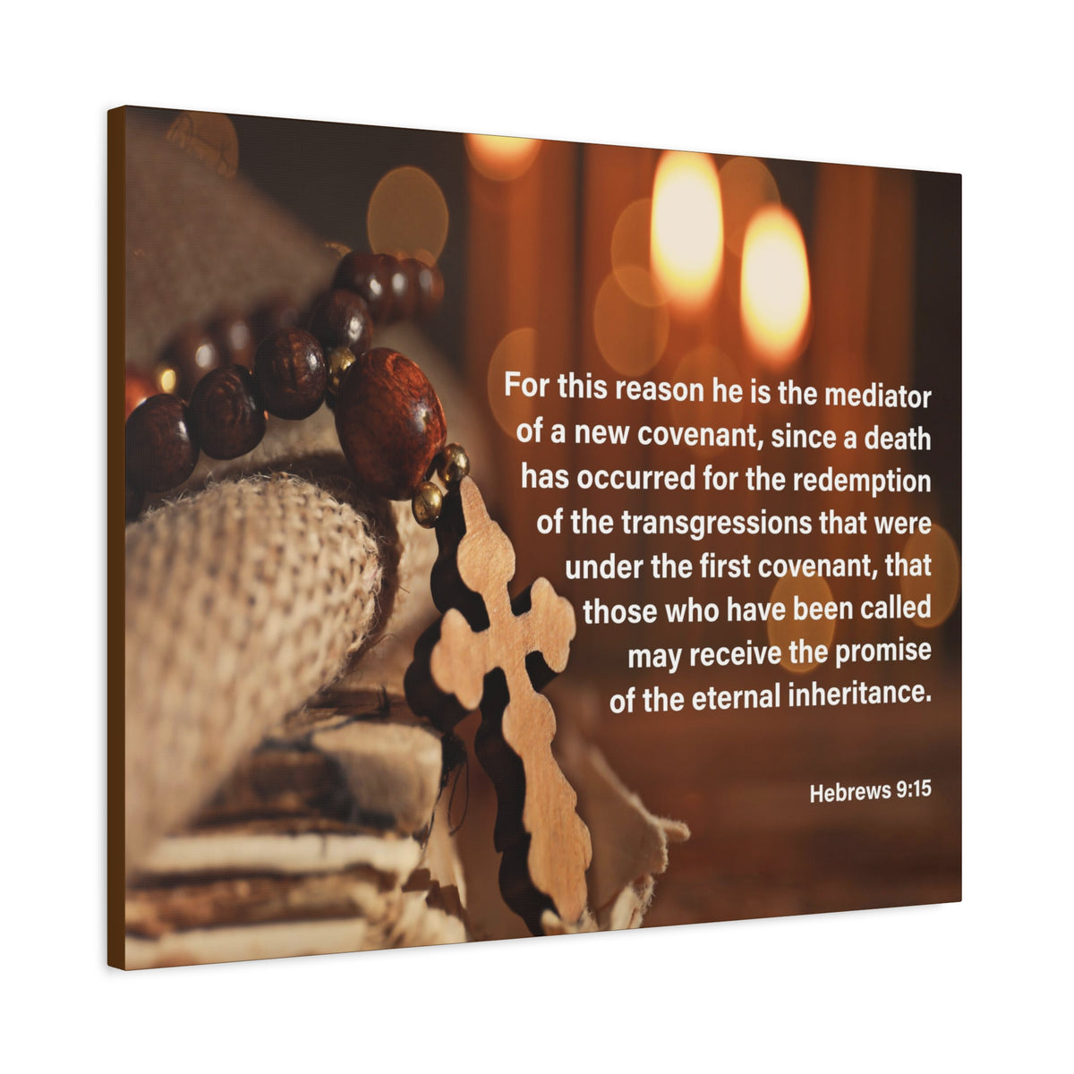 Scripture Canvas Internal Inheritance Hebrews 9:15 Christian Wall Art Bible Verse Print Ready to Hang