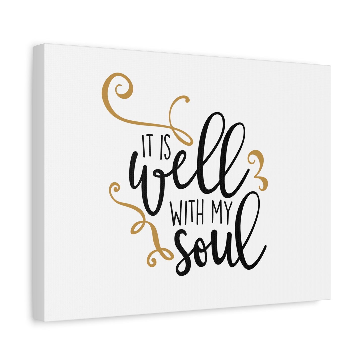 Scripture Canvas It Is Well With My Soul Psalm 42:7 White Christian Wall Art Bible Verse Print Ready to Hang
