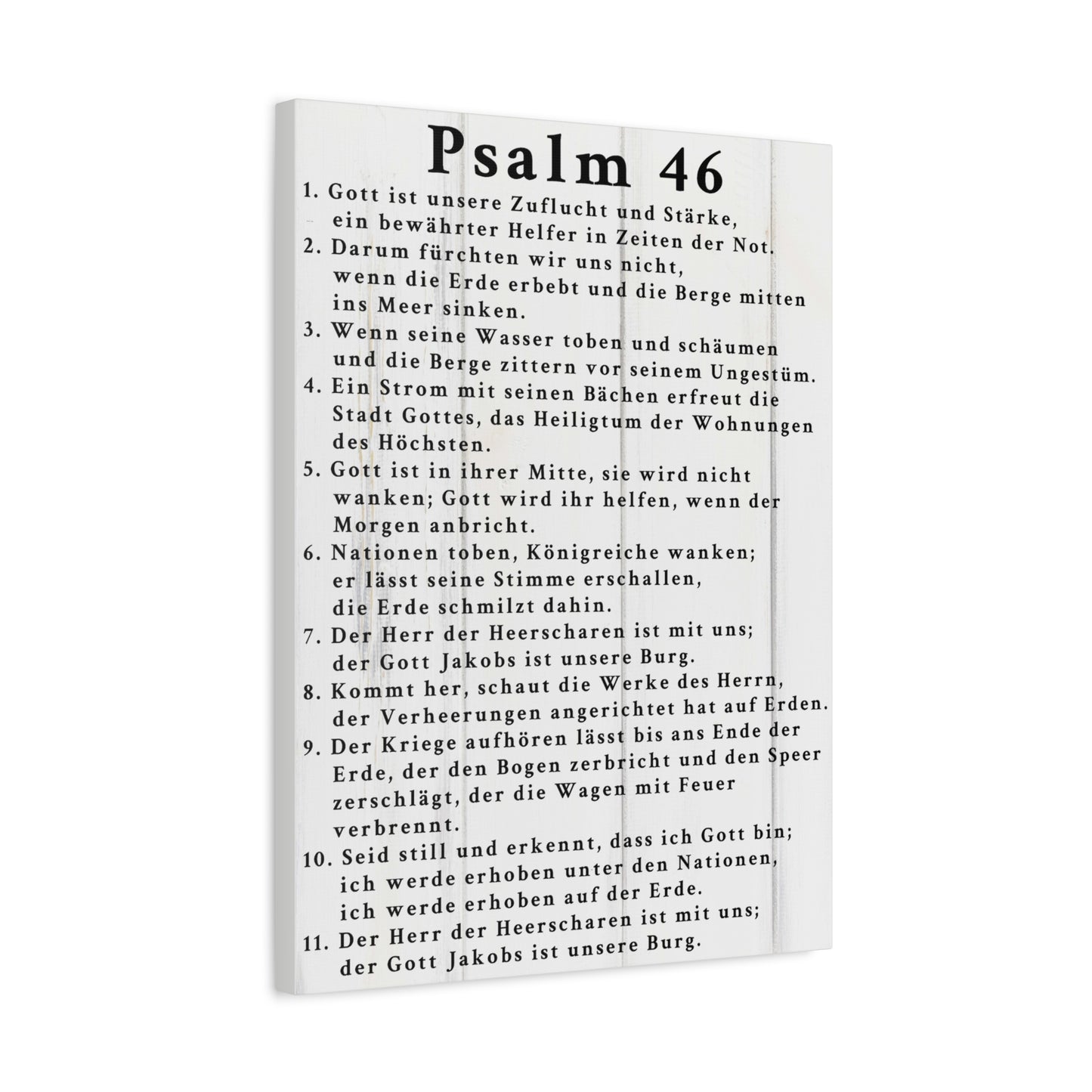 Scripture Walls Psalm 46 German White Bible Verse Canvas Christian Wall Art Ready to Hang Unframed