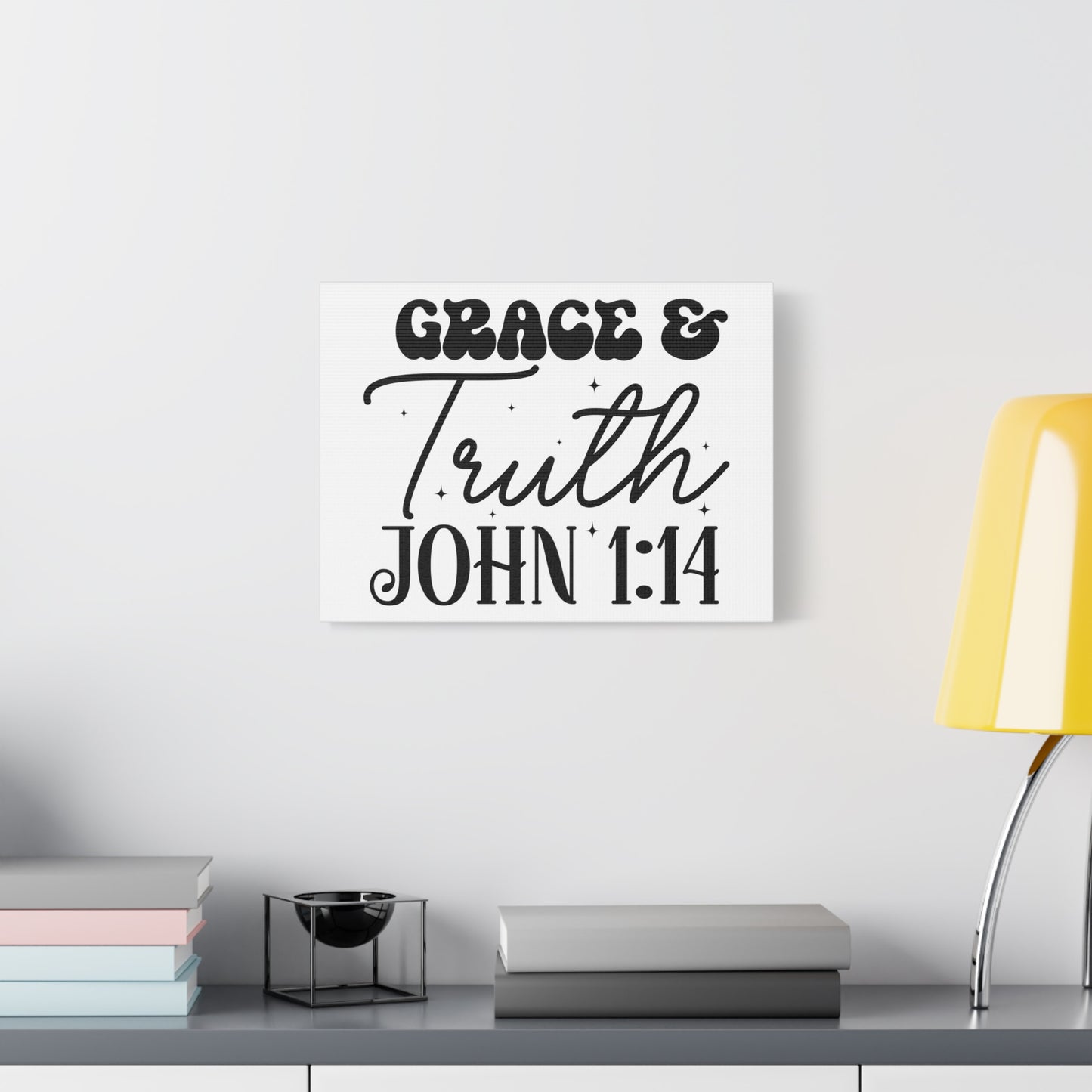 Scripture Walls John 1:14 Grace and Truth Bible Verse Canvas Christian Wall Art Ready to Hang Unframed