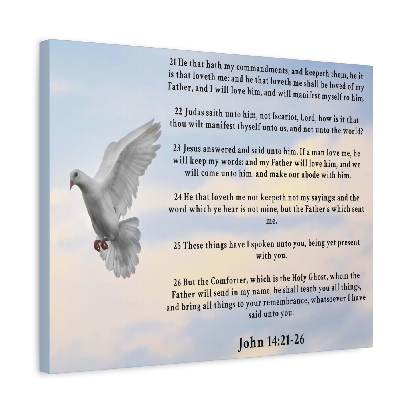 Scripture Walls John 14:21-26 KJV Christian Wall Art Print Ready to Hang Unframed