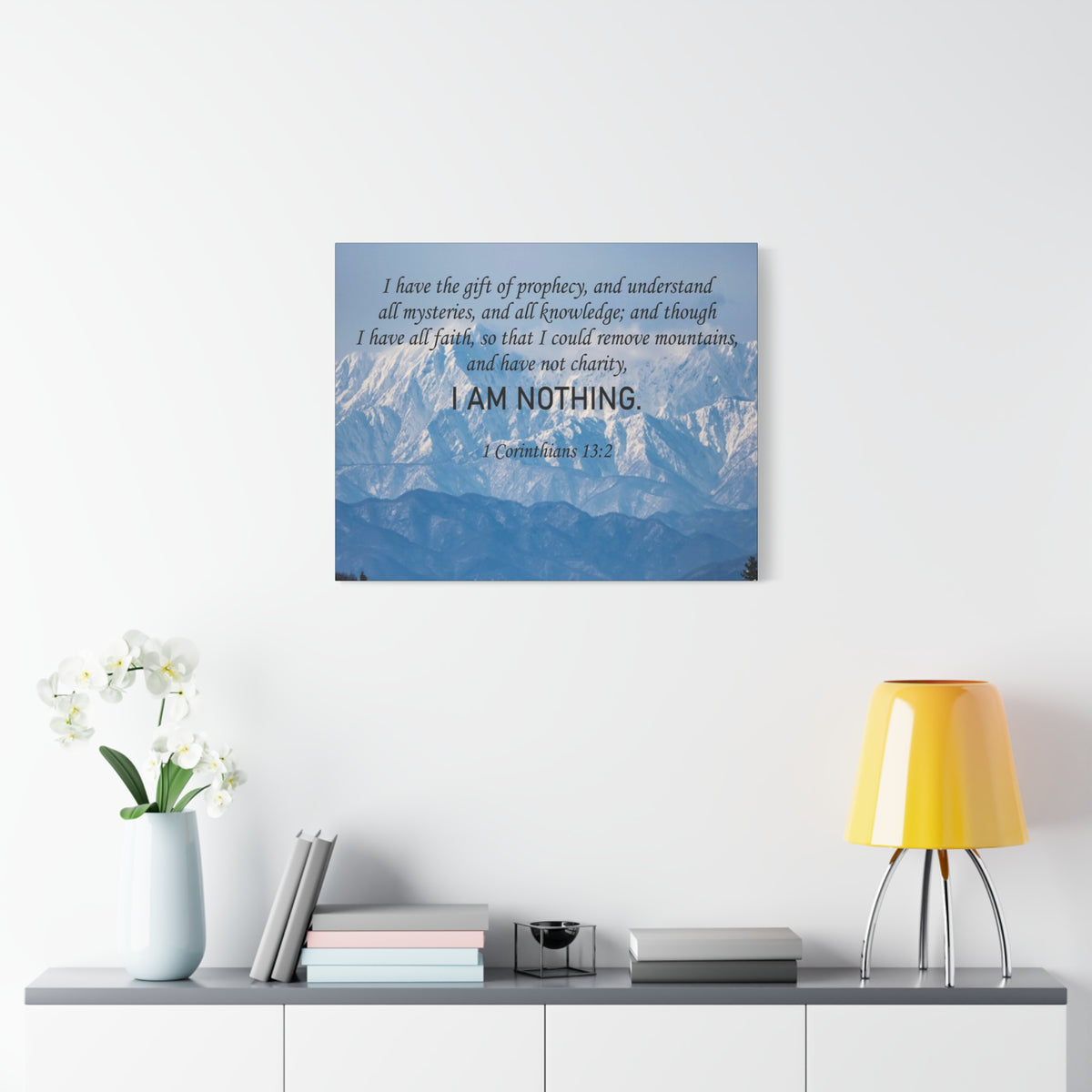 Scripture Canvas I Am Nothing 1 Corinthians 13:2 Christian Wall Art Bible Verse Print Ready to Hang
