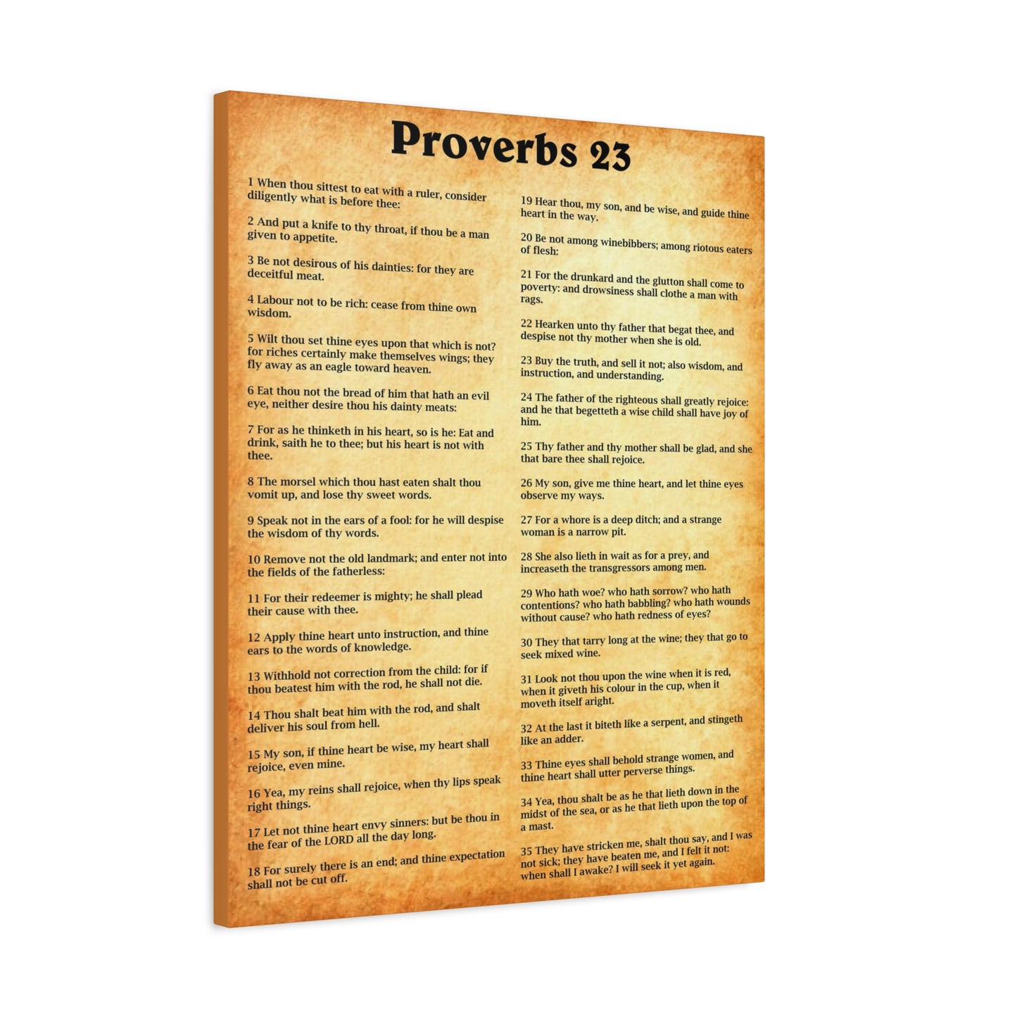 Scripture Walls Proverbs Chapter 23 Gold Bible Canvas Christian Wall Art Ready to Hang Unframed