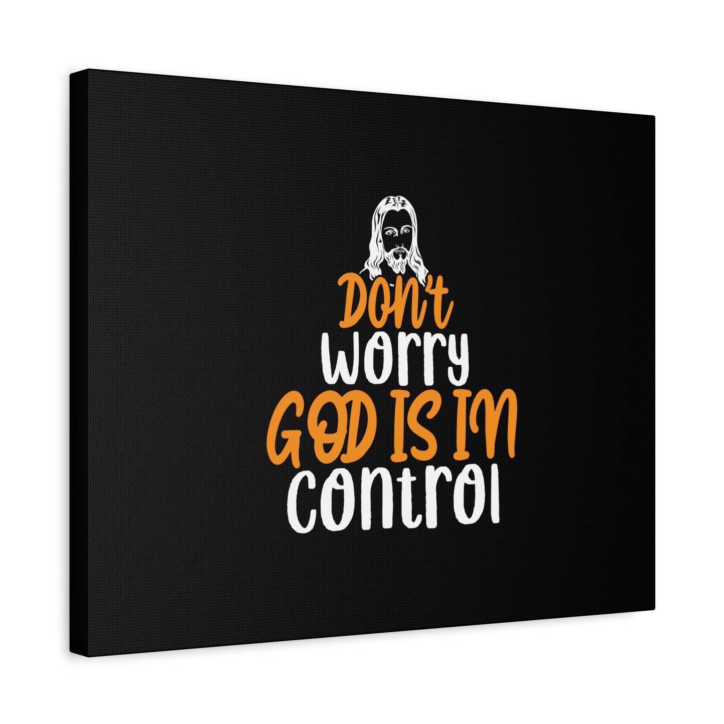 Scripture Canvas God Is In Control Psalm 118:6 Black Christian Wall Art Bible Verse Print Ready to Hang