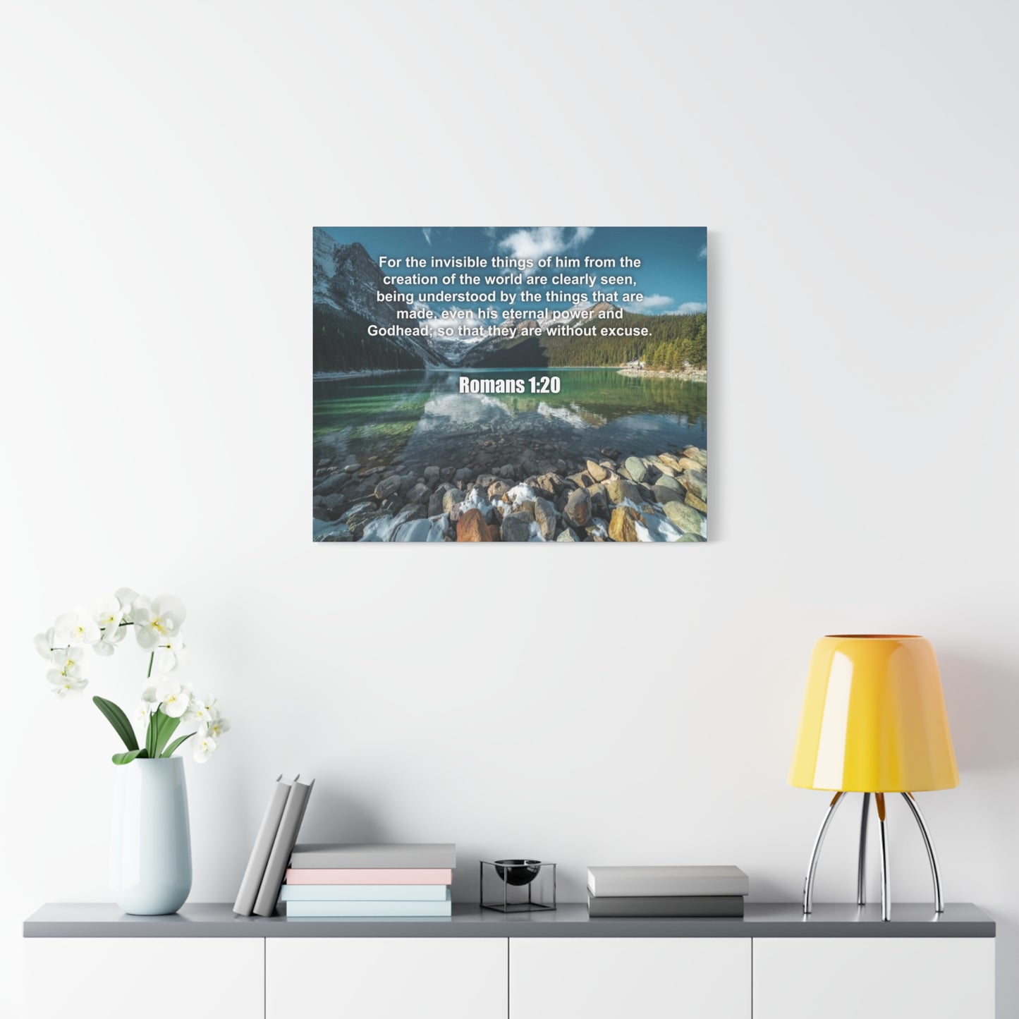 Scripture Canvas Without Excuse Romans 1:20 Christian Wall Art Bible Verse Print Ready to Hang