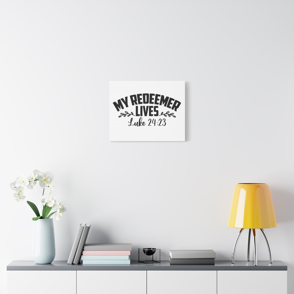 Scripture Canvas My Redeemer Lives Luke 24:23 Christian Wall Art Bible Verse Print Ready to Hang