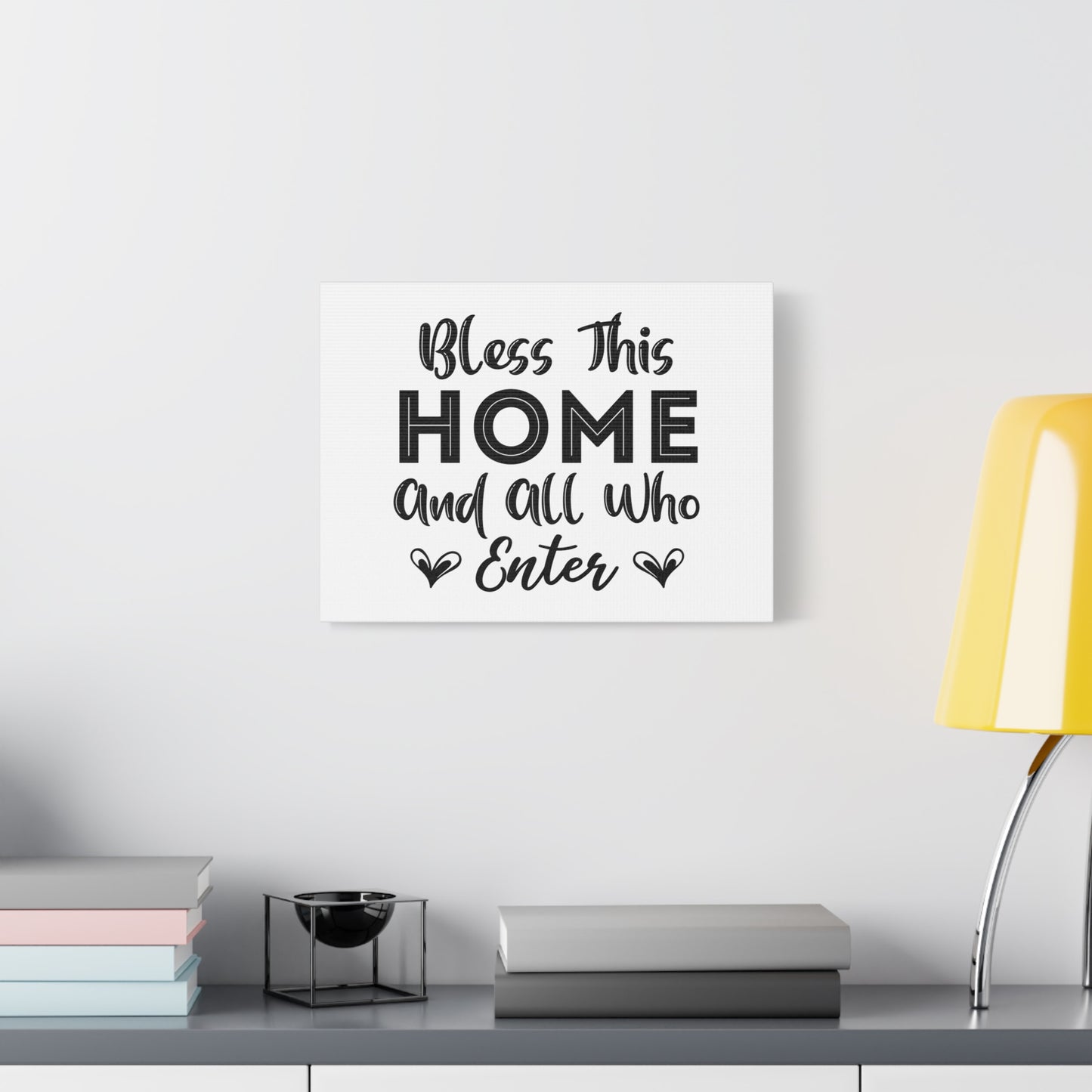 Scripture Canvas Bless This Home And All Who Enter 1 Samuel 25:6 Christian Wall Art Bible Verse Print Ready to Hang