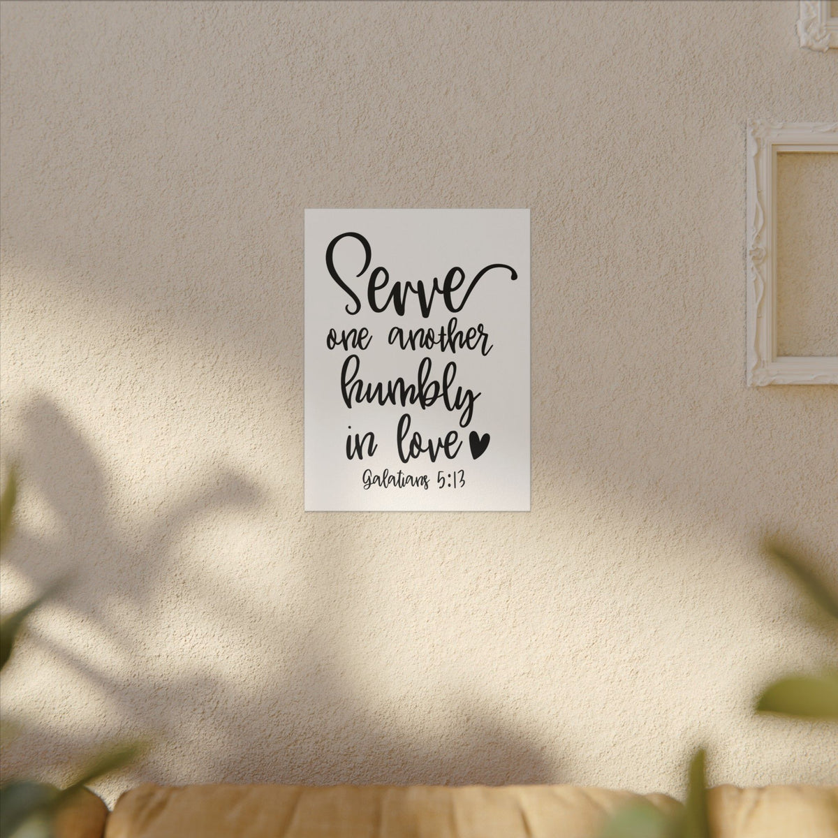 Scripture Canvas Serve One Another Galatians 5:13 Christian Wall Art Bible Verse Print Ready to Hang