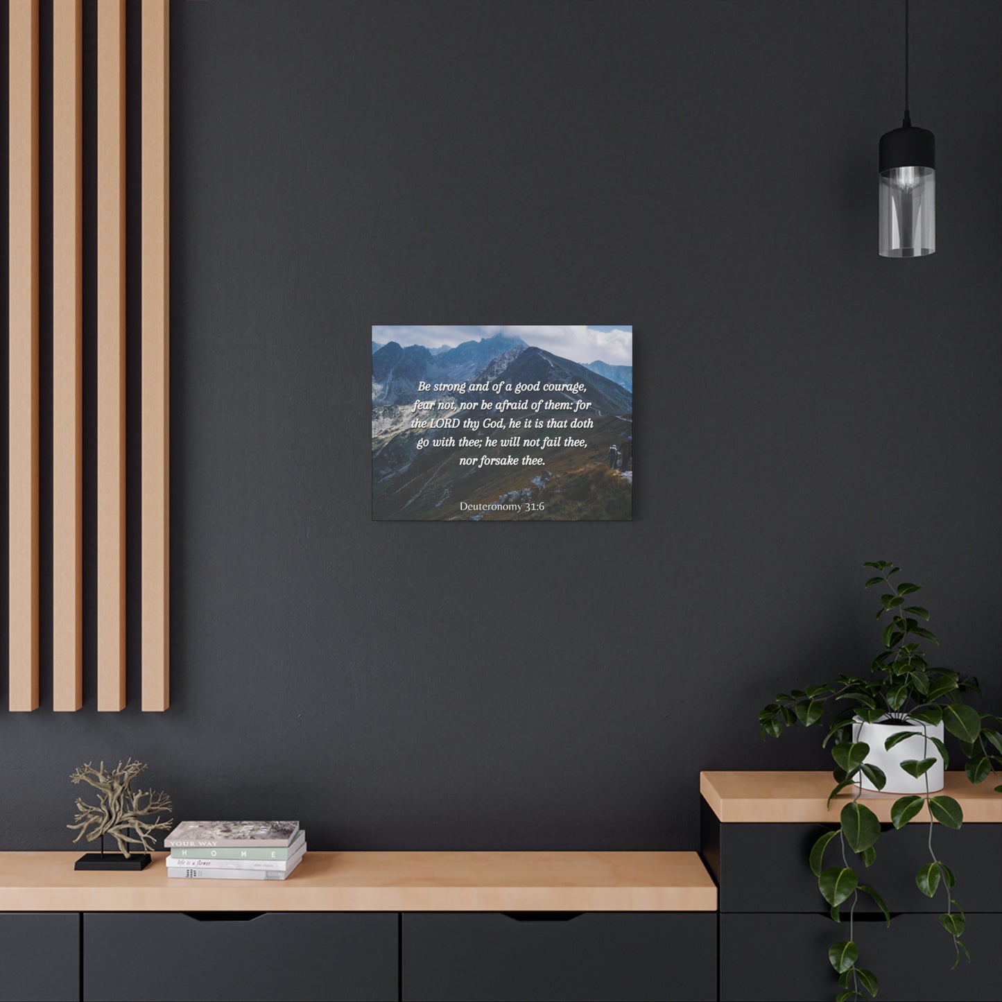 Scripture Canvas Good Courage Deuteronomy 31:6 Christian Wall Art Bible Verse Print Ready to Hang