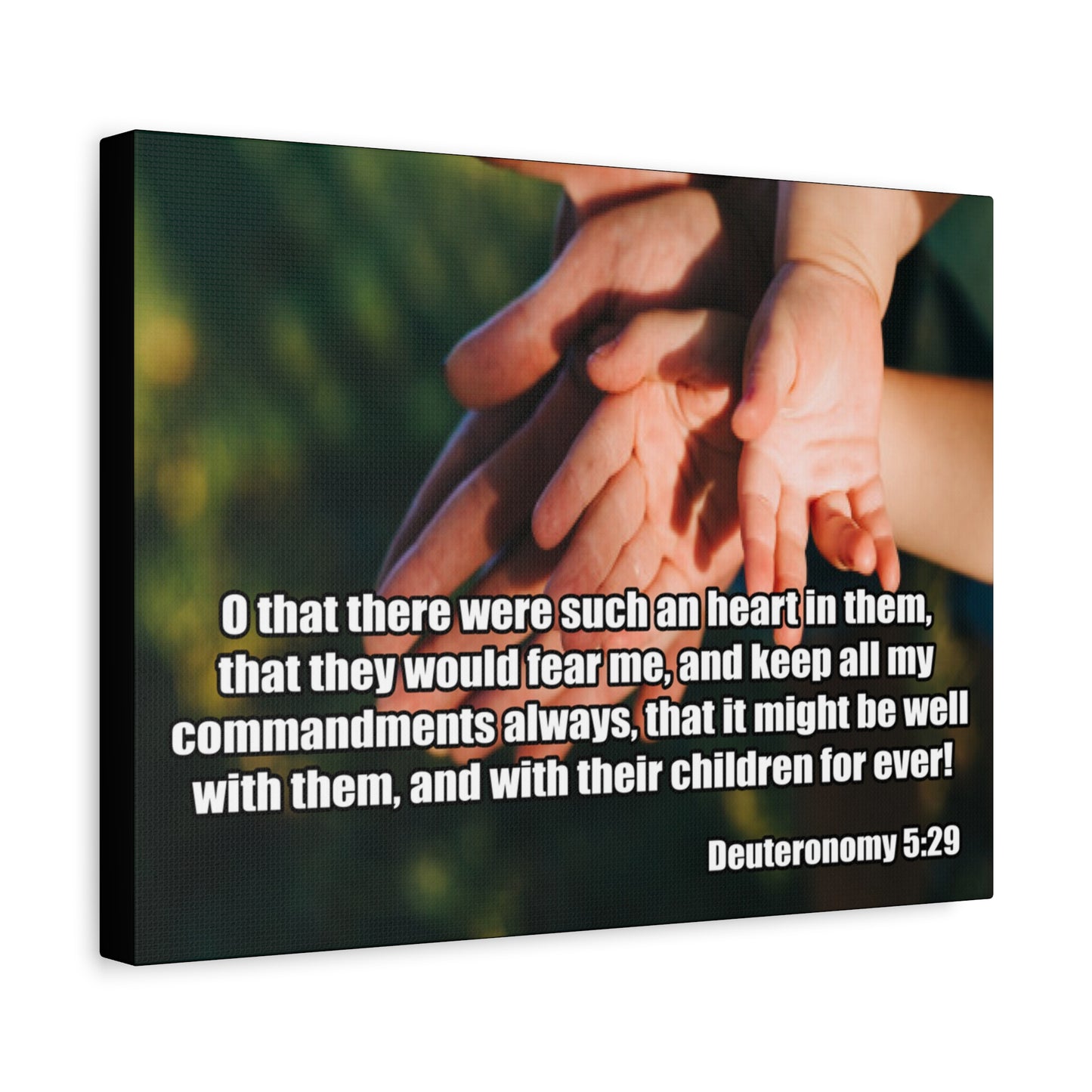 Bible Verse Canvas Keep All My Commandments Deuteronomy 5:29 Christian Home Décor Wall Art Scripture Ready to Hang Faith Print