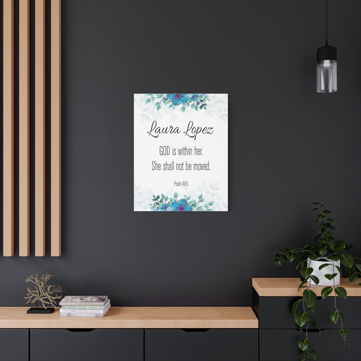 Personalized Scripture Walls God Is Within Her Psalm 46:5 Bible Chapter Canvas Christian Wall Art Ready to Hang