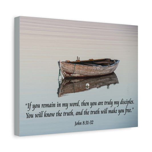 Scripture Walls John 8:31-32 Truth Will Make You Free Bible Verse Canvas Christian Wall Art Ready to Hang Unframed