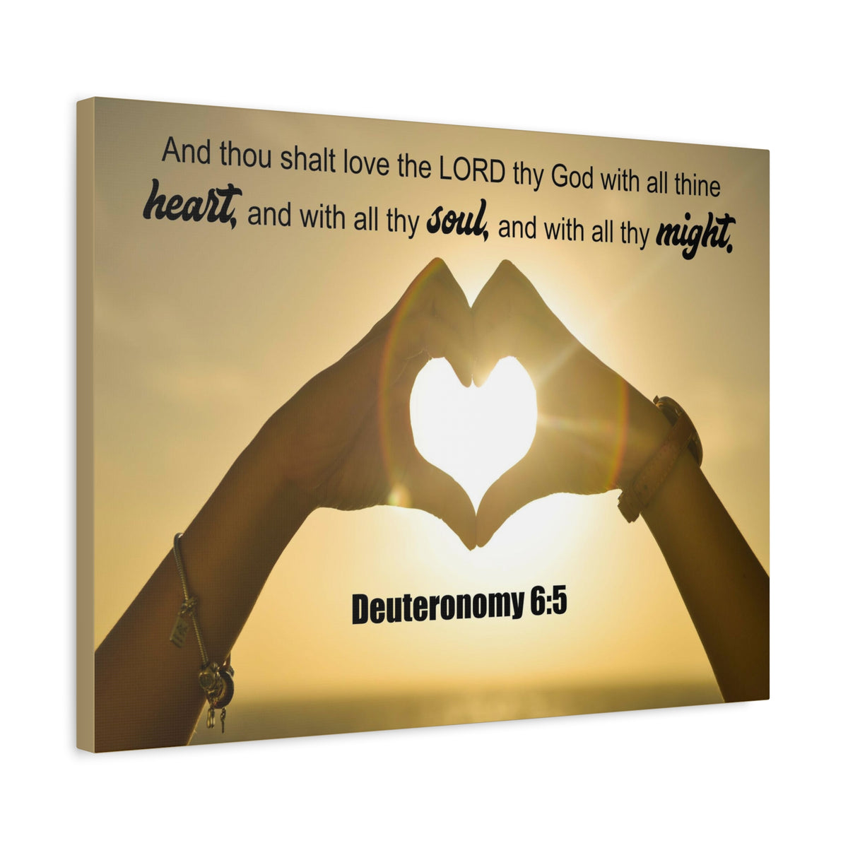 Scripture Canvas Love The Lord Deuteronomy 6:5 Christian Wall Art Bible Verse Print Ready to Hang
