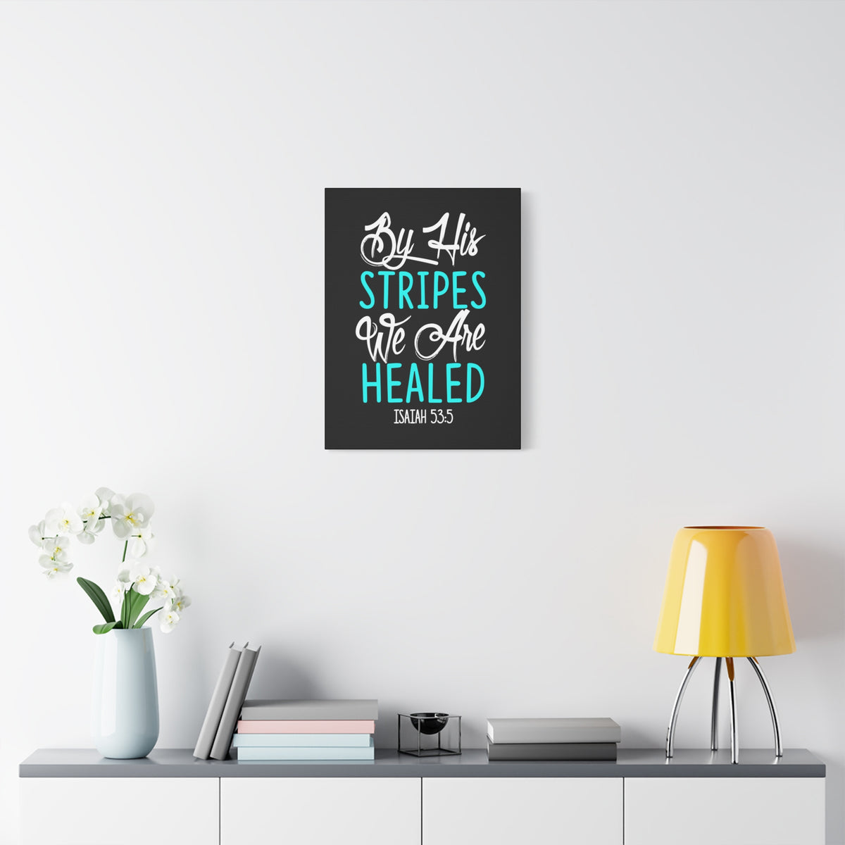 Scripture Canvas We Are Healed Isaiah 53:5 Christian Wall Art Bible Verse Print Ready to Hang