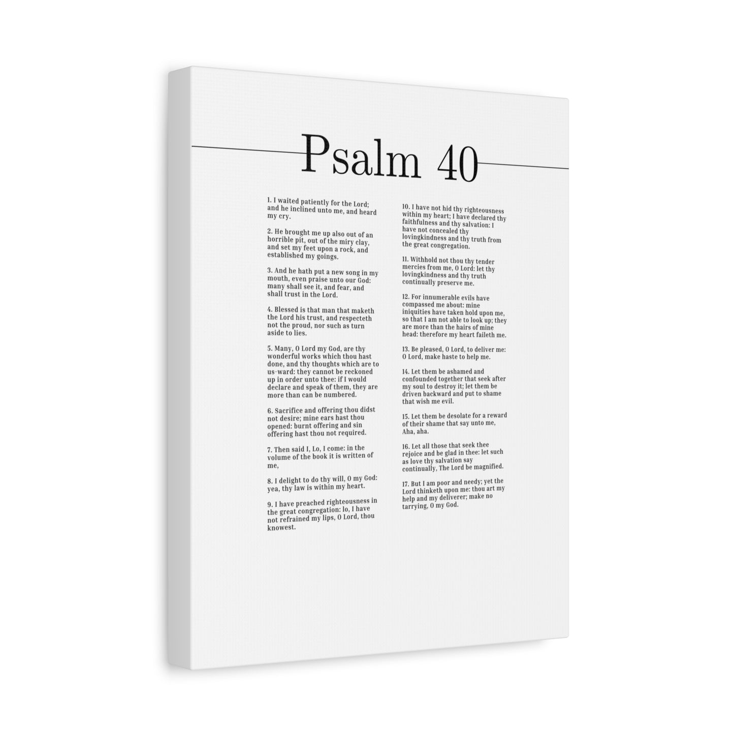 Scripture Canvas Shall Trust In The Lord Psalm 40 Christian Wall Art Bible Verse Print Ready to Hang