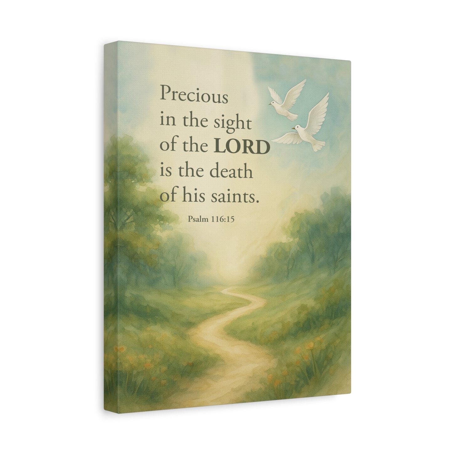 Scripture Canvas Psalm 116:15 Precious Christian Wall Art Bible Verse Print Ready to Hang