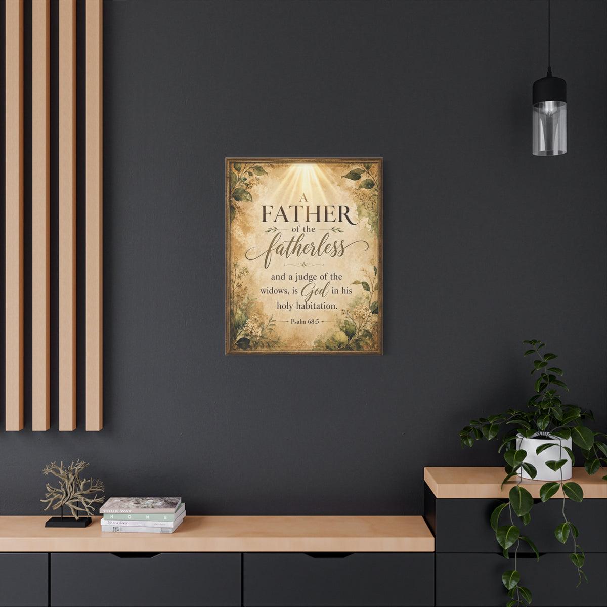 Scripture Walls Widows Advocate Dark Psalm 68:5 Christian Wall Art Bible Verse Print Ready to Hang