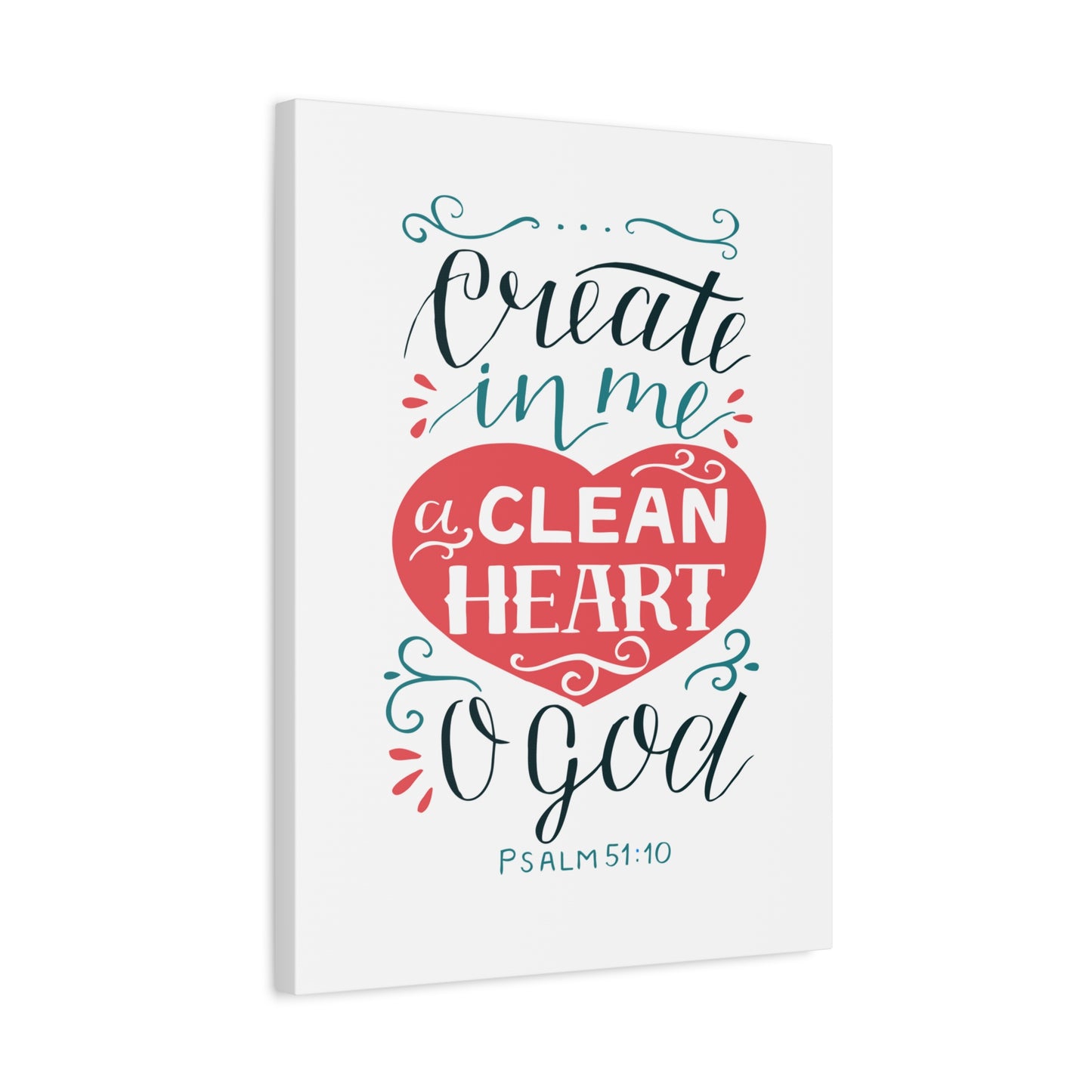 Scripture Walls Clean Heart O God Psalm 51:10 Bible Verse Canvas Christian Wall Art Ready to Hang