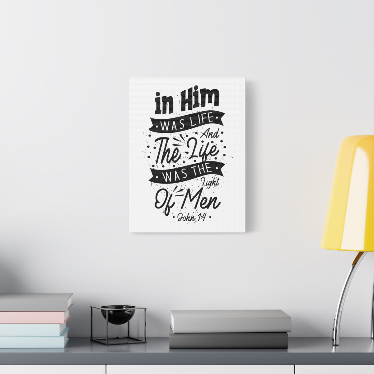 Scripture Canvas In Him Was Life John 1:4 Christian Wall Art Bible Verse Print Ready to Hang