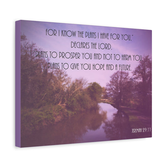 Scripture Canvas Declares The Lord Jeremiah 29:11 Christian Wall Art Bible Verse Print Ready to Hang
