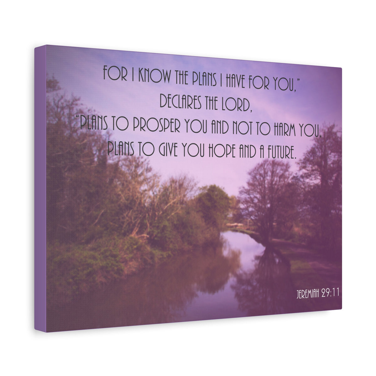Scripture Canvas Declares The Lord Jeremiah 29:11 Christian Wall Art Bible Verse Print Ready to Hang