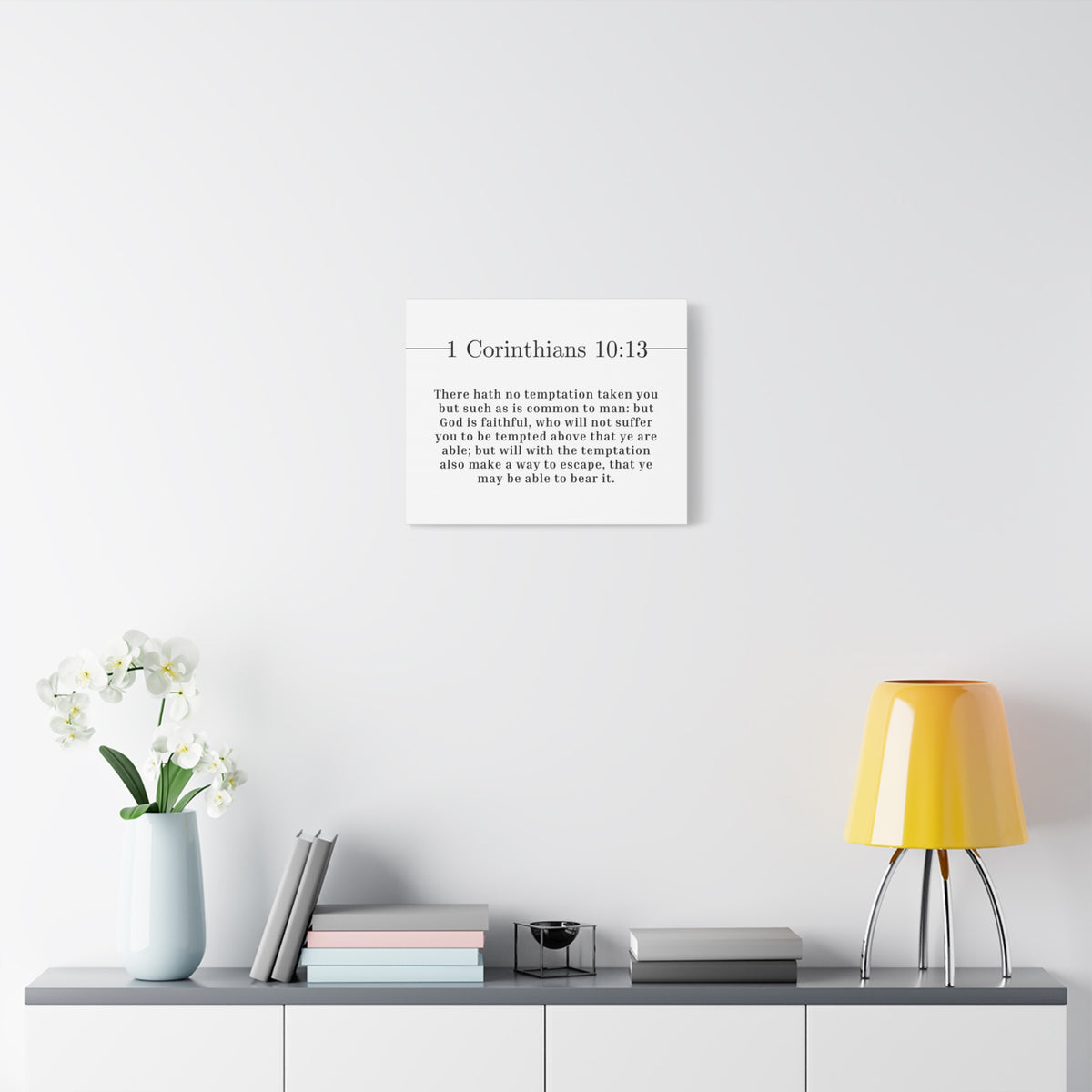 Scripture Canvas God Is Faithful 1 Corinthians 10:13 Christian Wall Art Bible Verse Print Ready to Hang